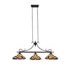 CHLOE Lighting VINCENT Mission Tiffany-Style 3 Light Island Pendant 47’’ Wide CHL-CH3T523BM47-IL3