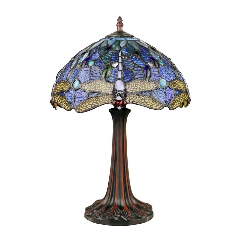 CHLOE Lighting SUNNIVA Dragonfly-Style Dark Bronze 1 Light Table Lamp 12" Wide