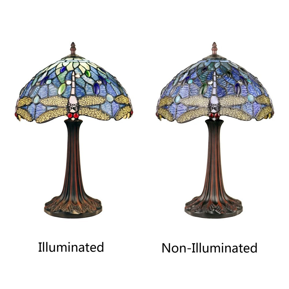 CHLOE Lighting SUNNIVA Dragonfly-Style Dark Bronze 1 Light Table Lamp 12" Wide