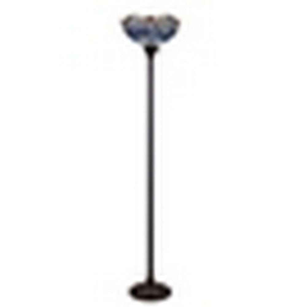 CHLOE Lighting SUNNIVA Dragonfly-Style Dark Bronze 1 Light Torchiere Floor Lamp 14" Wide