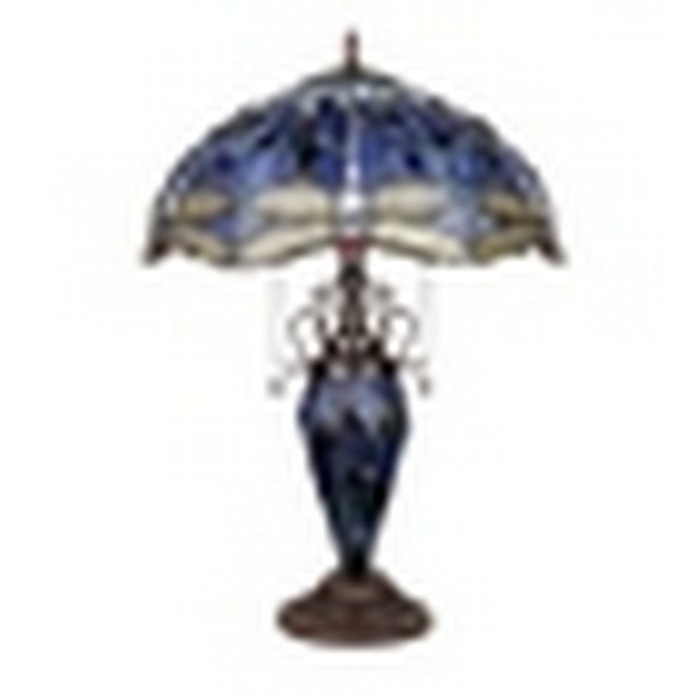 CHLOE Lighting SUNNIVA Dragonfly-Style Dark Bronze 3 Light Double Lit Table Lamp 16’’ Wide CHL-CH3T524BD16-DT3