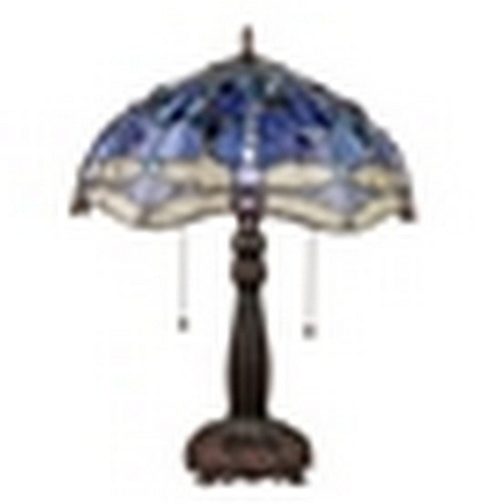 CHLOE Lighting SUNNIVA Dragonfly-Style Dark Bronze 2 Light Table Lamp 16’’ Wide CHL-CH3T524BD16-TL2