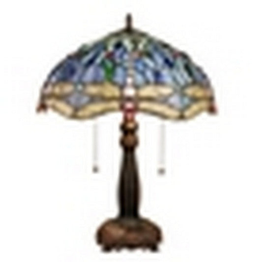 CHLOE Lighting SUNNIVA Dragonfly-Style Dark Bronze 2 Light Table Lamp 16" Wide