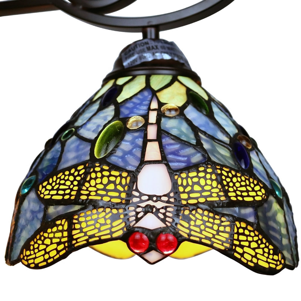 CHLOE Lighting SUNNIVA Dragonfly Tiffany-Style 3 Light Chandelier 25’’ Wide CHL-CH3T524BD25-DD3