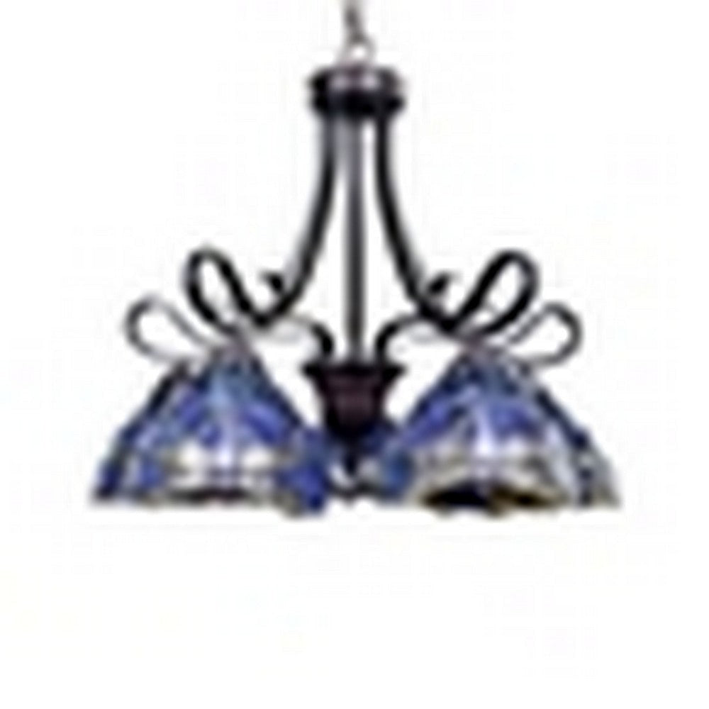 CHLOE Lighting SUNNIVA Dragonfly Tiffany-Style Dark Bronze 5 Light Chandelier 25’’ Wide CHL-CH3T524BD25-DD5