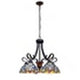 CHLOE Lighting SUNNIVA Dragonfly Tiffany-Style Dark Bronze 5 Light Chandelier 25" Wide