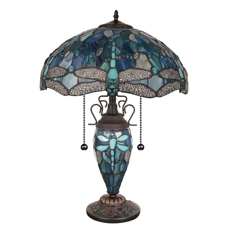 CH3T524GD16-DT3 Dark Bronze Double Lit Table Lamp