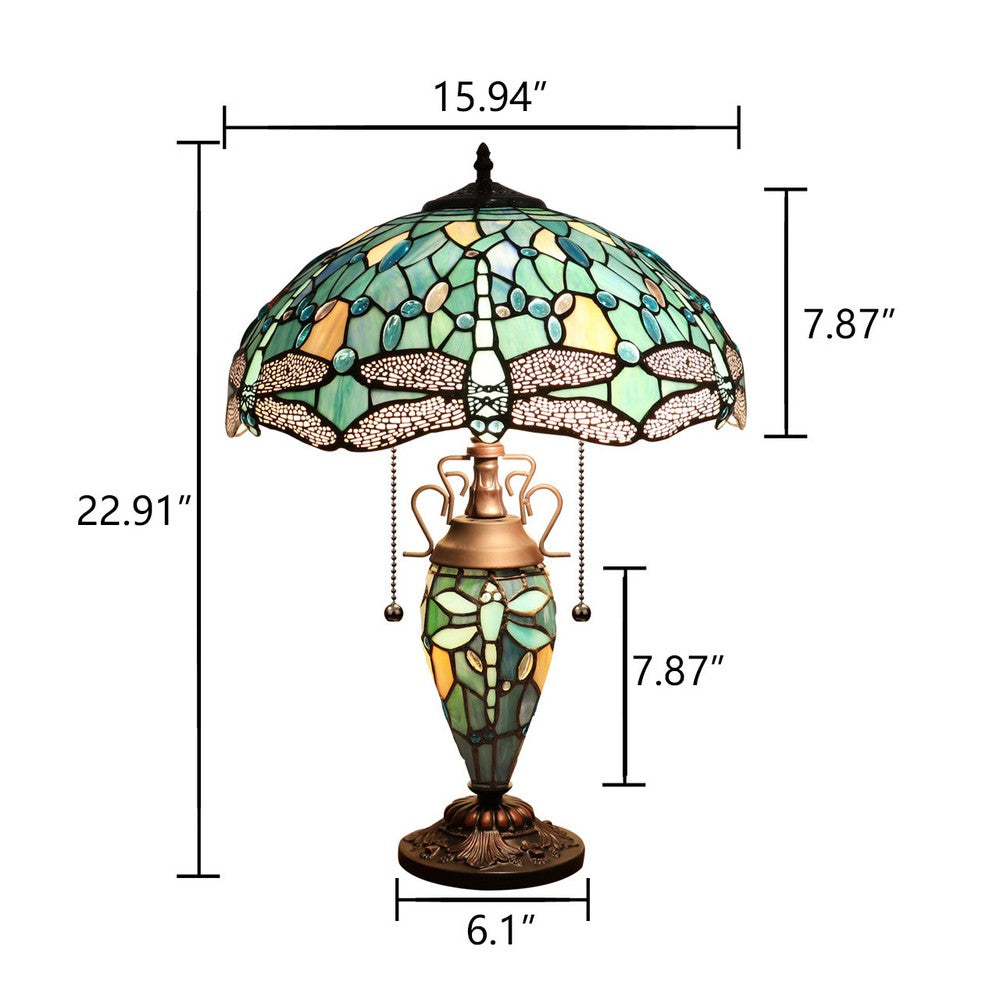 CH3T524GD16-DT3 Dark Bronze Double Lit Table Lamp