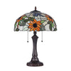 Lighting SARAI Floral 2 Light Dark Bronze Table Lamp 16’’ Wide CHL-CH3T617OF16-TL2
