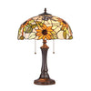 Lighting SARAI Floral 2 Light Dark Bronze Table Lamp 16" Wide