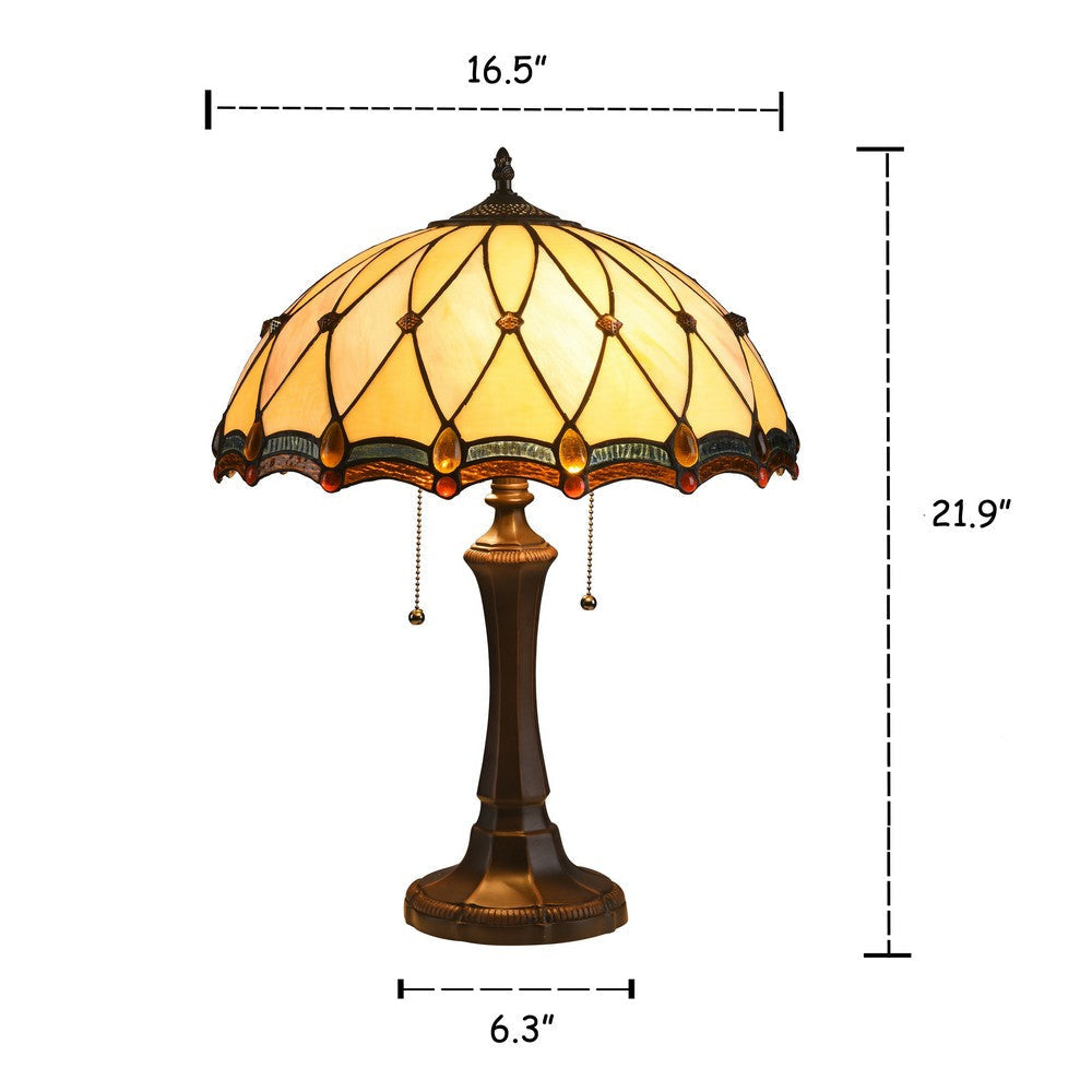 Lighting JOSEPHINE Tiffany-style 2 Light Victorian Table Lamp 16’’ Shade CHL-CH3T768AV16-TL2