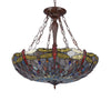 ANISOPTERA PURITY Tiffany-style Dragonfly Antique Bronze 4 light Dark Ceiling Pendant 28’’ Wide CHL-CH3T825BD28-UP4