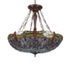 ANISOPTERA PURITY Tiffany-style Dragonfly Antique Bronze 4 light Dark Ceiling Pendant 28’’ Wide CHL-CH3T825BD28-UP4