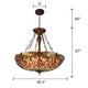 ANISOPTERA PURITY Tiffany-style Dragonfly Antique Bronze 4 light Dark Ceiling Pendant 28’’ Wide CHL-CH3T825BD28-UP4