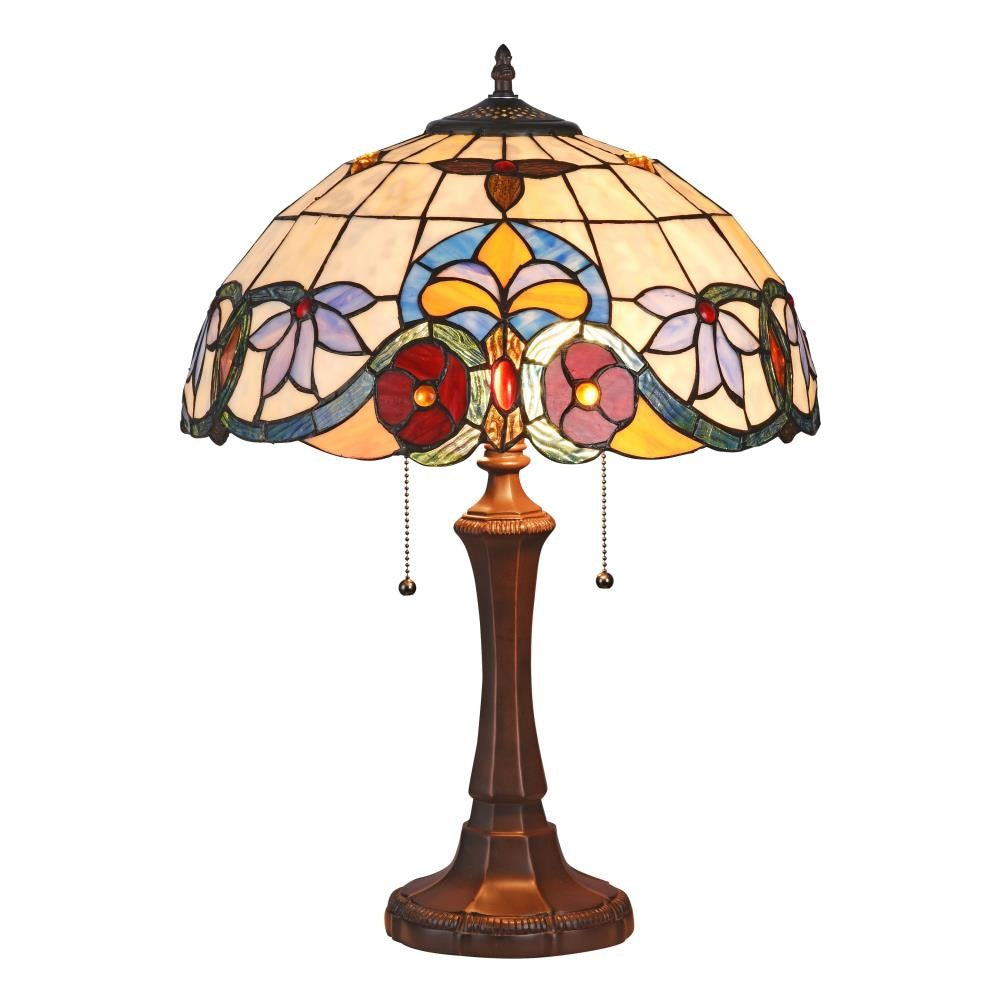 CHLOE Lighting ADELE Tiffany-style 2 Light VictorianTable Lamp 16" Shade