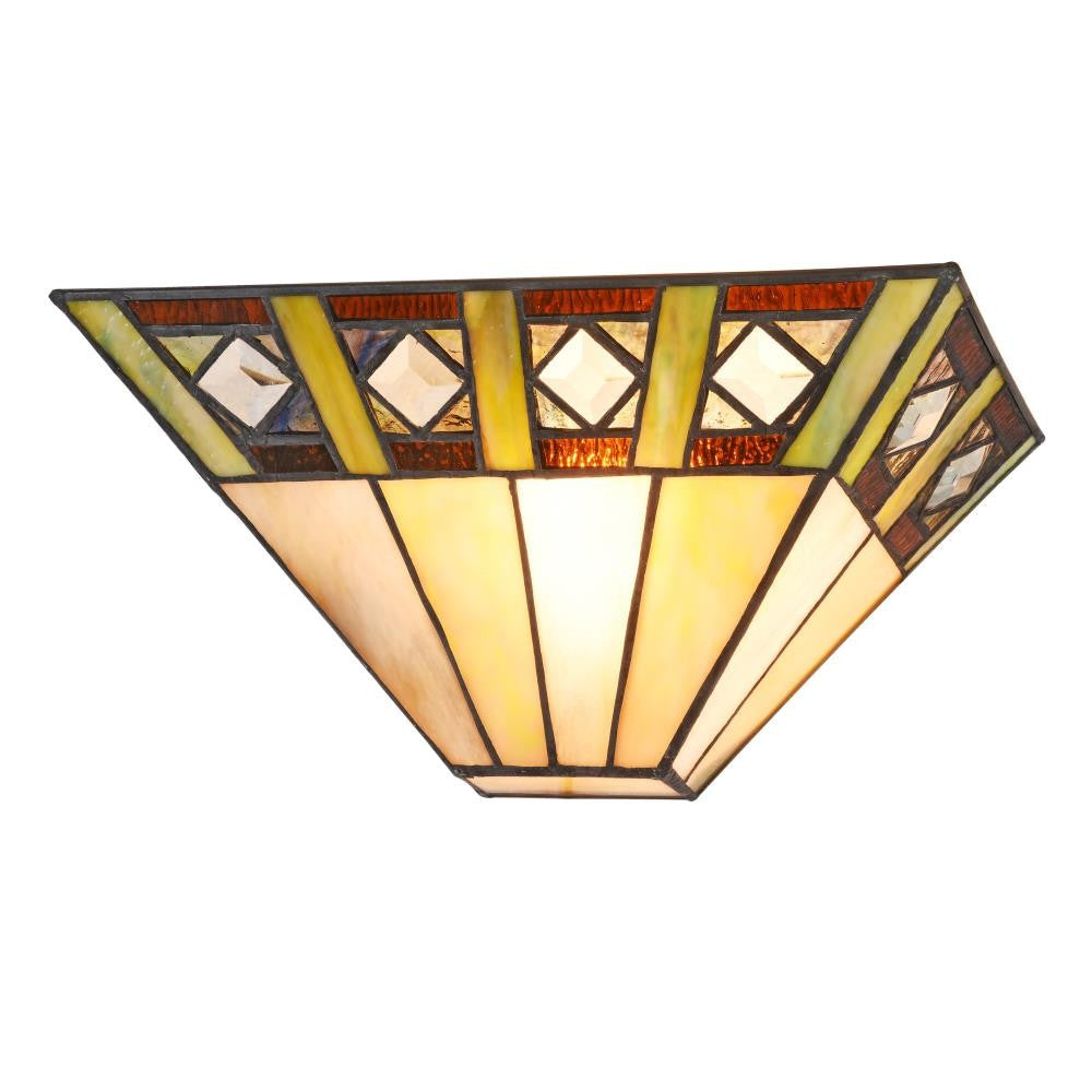 CHLOE Lighting GILES Tiffany-style 1 Light  Mission Indoor Wall Sconce 12" Wide