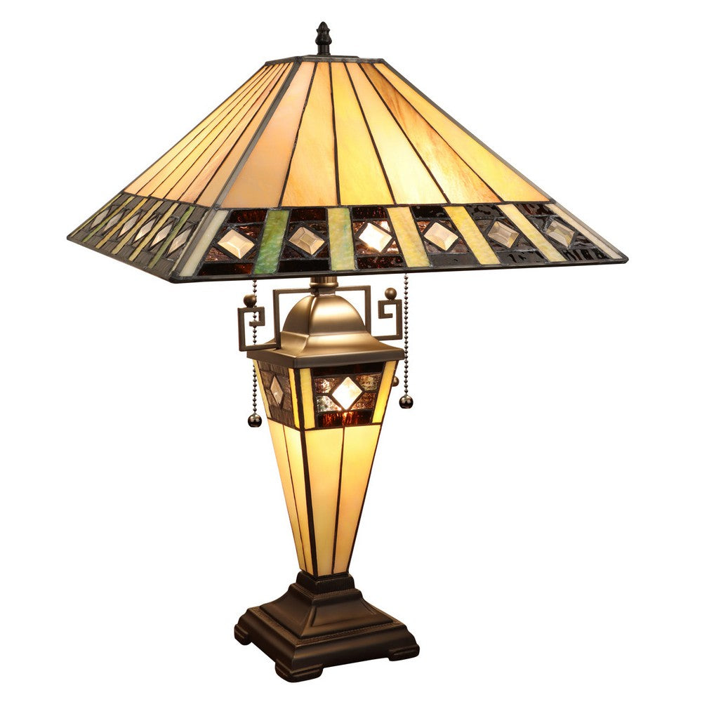 CH3T993MA16-DT3 Blackish Bronze Double Lit Table Lamp
