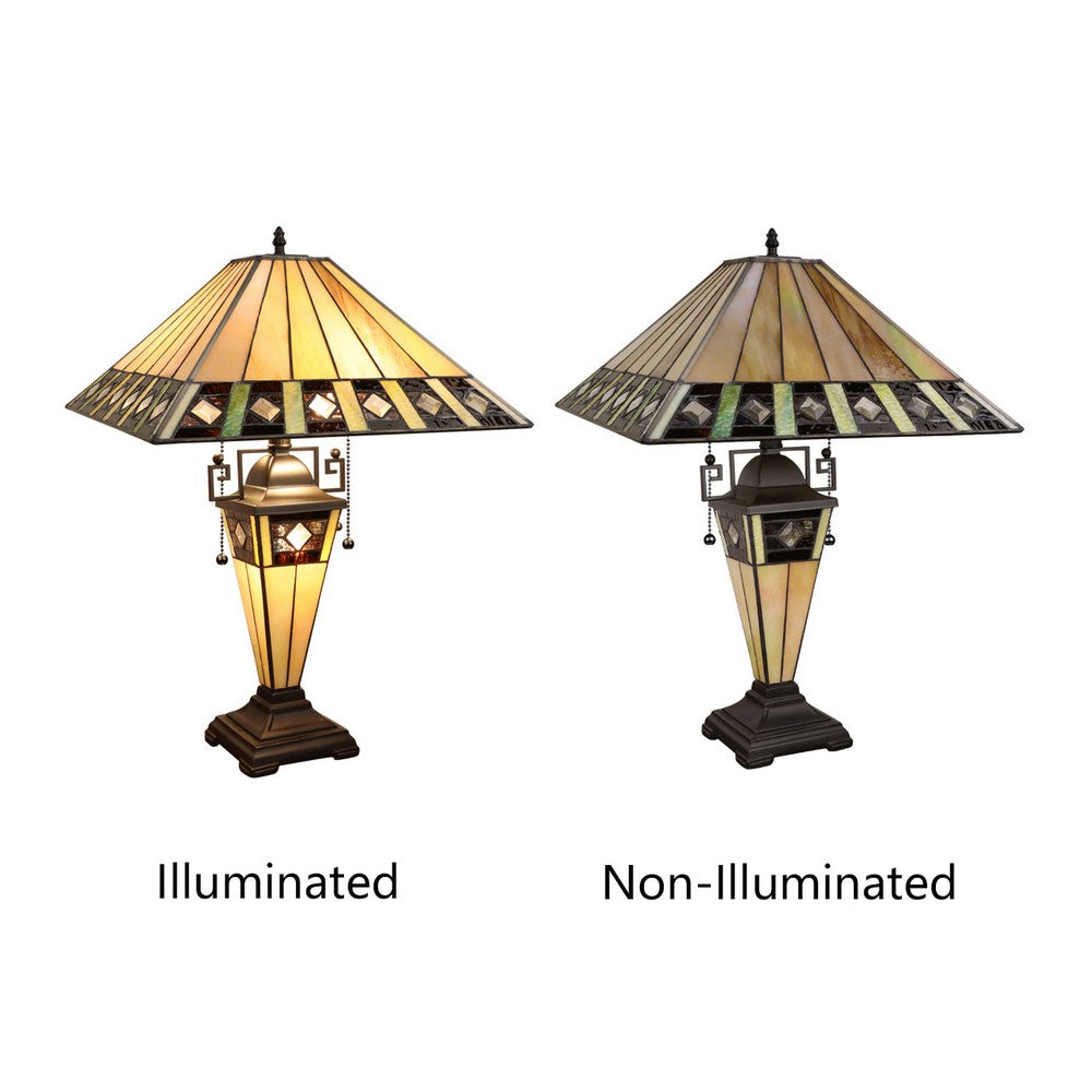 CH3T993MA16-DT3 Blackish Bronze Double Lit Table Lamp