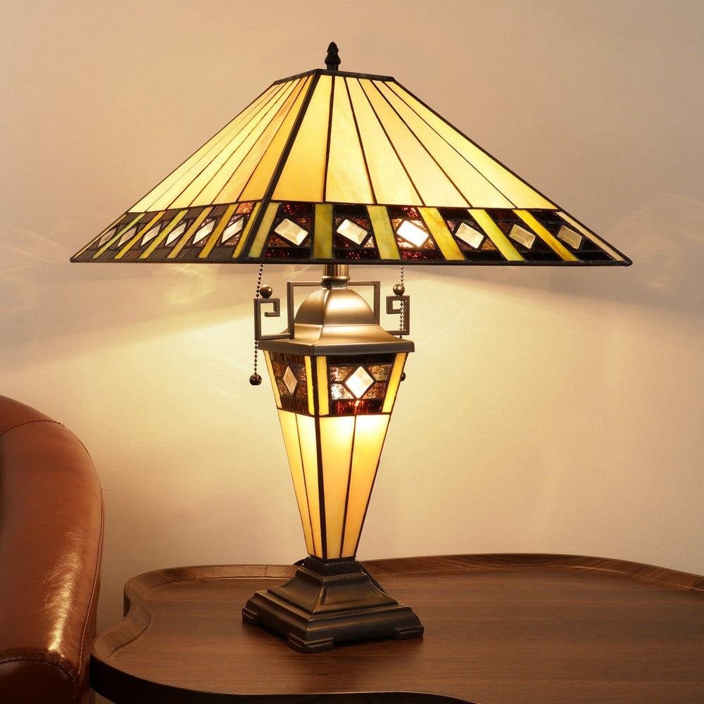 CH3T993MA16-DT3 Blackish Bronze Double Lit Table Lamp