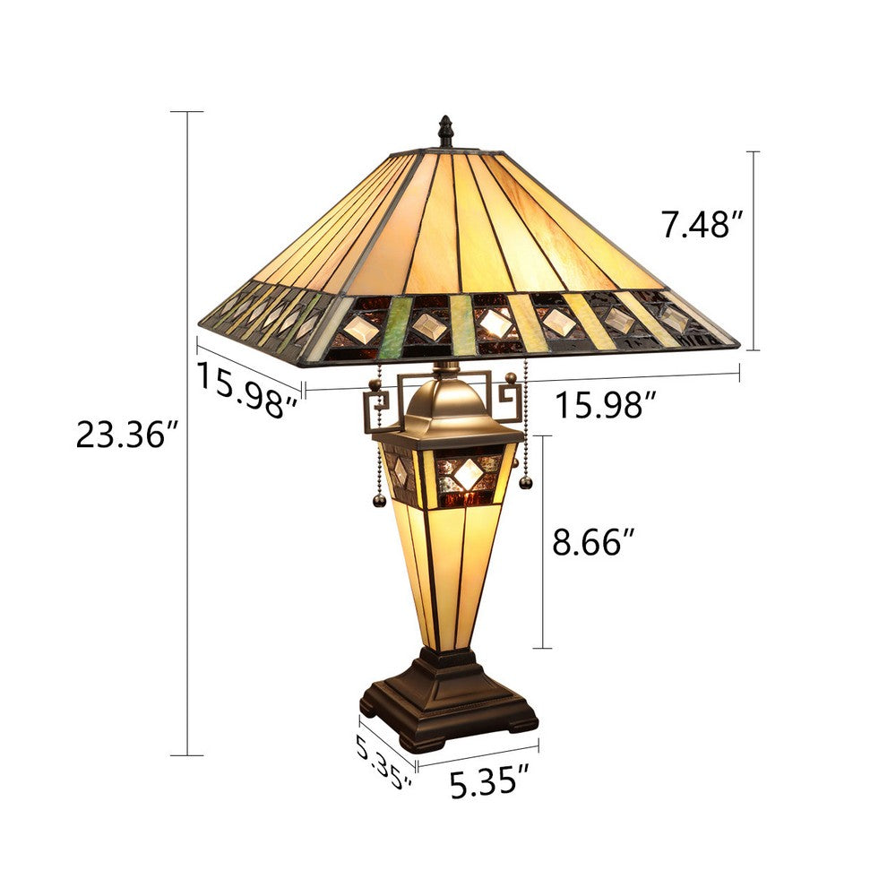 CH3T993MA16-DT3 Blackish Bronze Double Lit Table Lamp