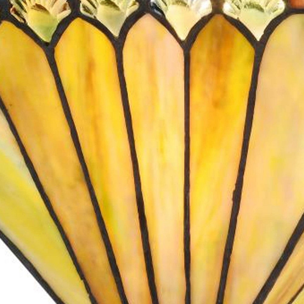 CHLOE Lighting GRAHAM Tiffany-style 1 Light Mission Indoor Wall Sconce 12’’ Wide CHL-CH3T994BG12-WS1