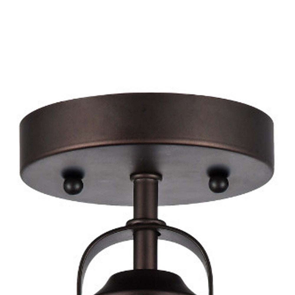 9 Inches Industrial Style Round Metal Shade Ceiling Fixture Bronze CHL-CH54050RB09-SF1
