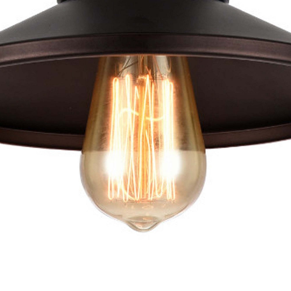 9 Inches Industrial Style Round Metal Shade Ceiling Fixture Bronze CHL-CH54050RB09-SF1