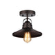9 Inches Industrial Style Round Metal Shade Ceiling Fixture, Bronze