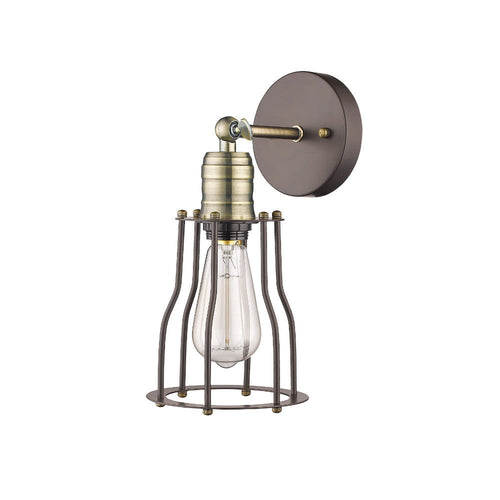 CHLOE Lighting IRONCLAD Industrial-style 1 Light Rubbed Bronze Wall Sconce 6" Wide