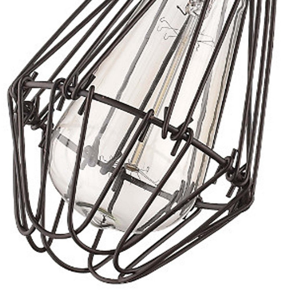 60 Watt Bulb Open Design Metal Frame Wall Sconce Bronze CHL-CH57042RB04-WS1