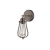 60 Watt Open Bulb Cage Metal Frame Wall Sconce, Bronze