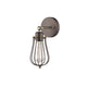 60 Watt Open Bulb Cage Metal Frame Wall Sconce, Bronze