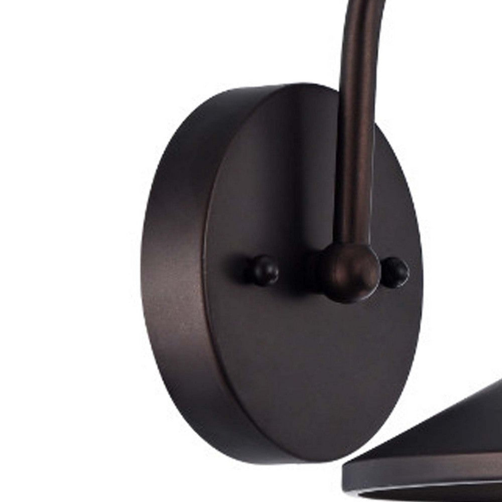 9 Inches Industrial Round Metal Shade Wall Sconce Bronze CHL-CH57050RB09-WS1