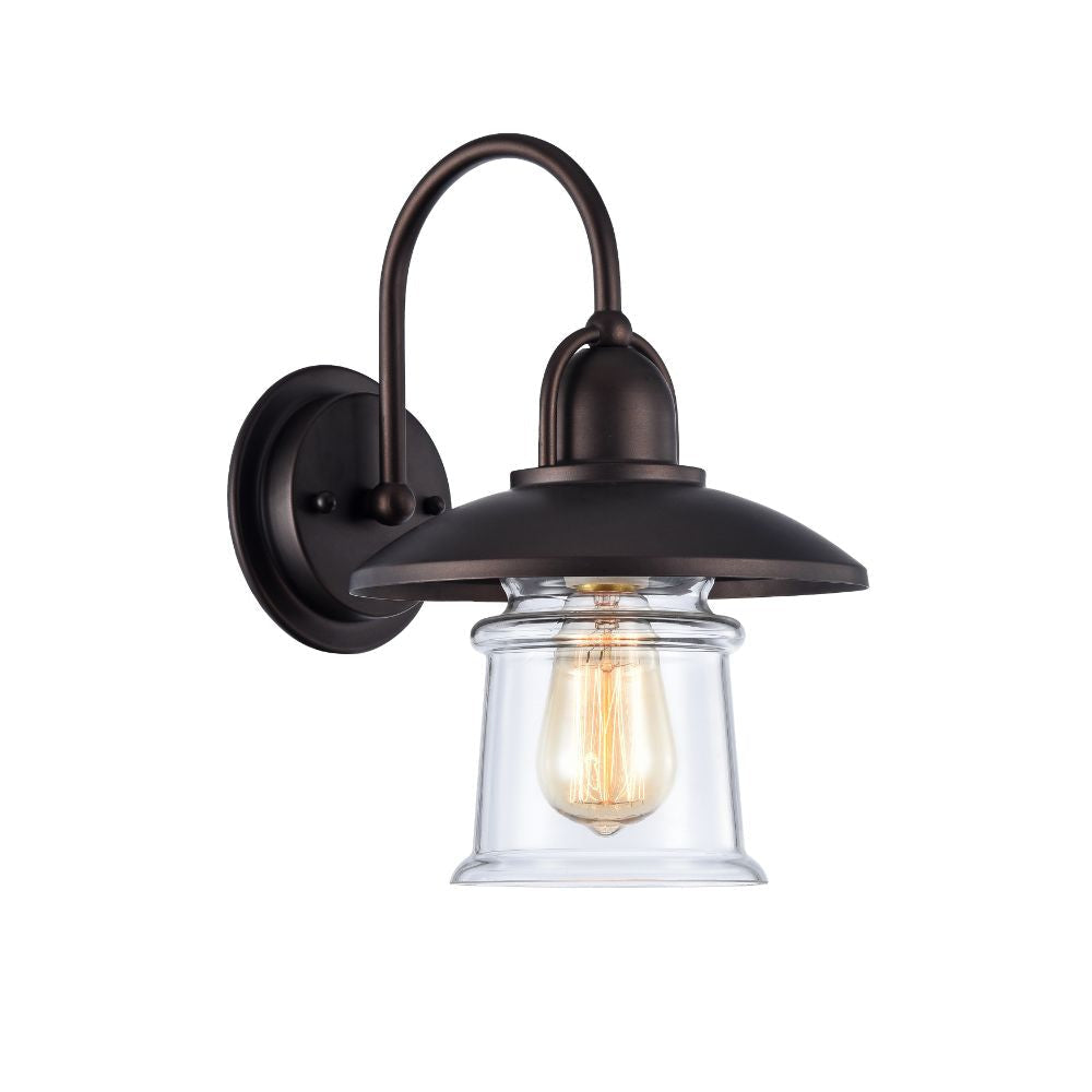 CHLOE Lighting IRONCLAD Industrial-style 1 Light Rubbed Bronze Wall Sconce 9" Wide