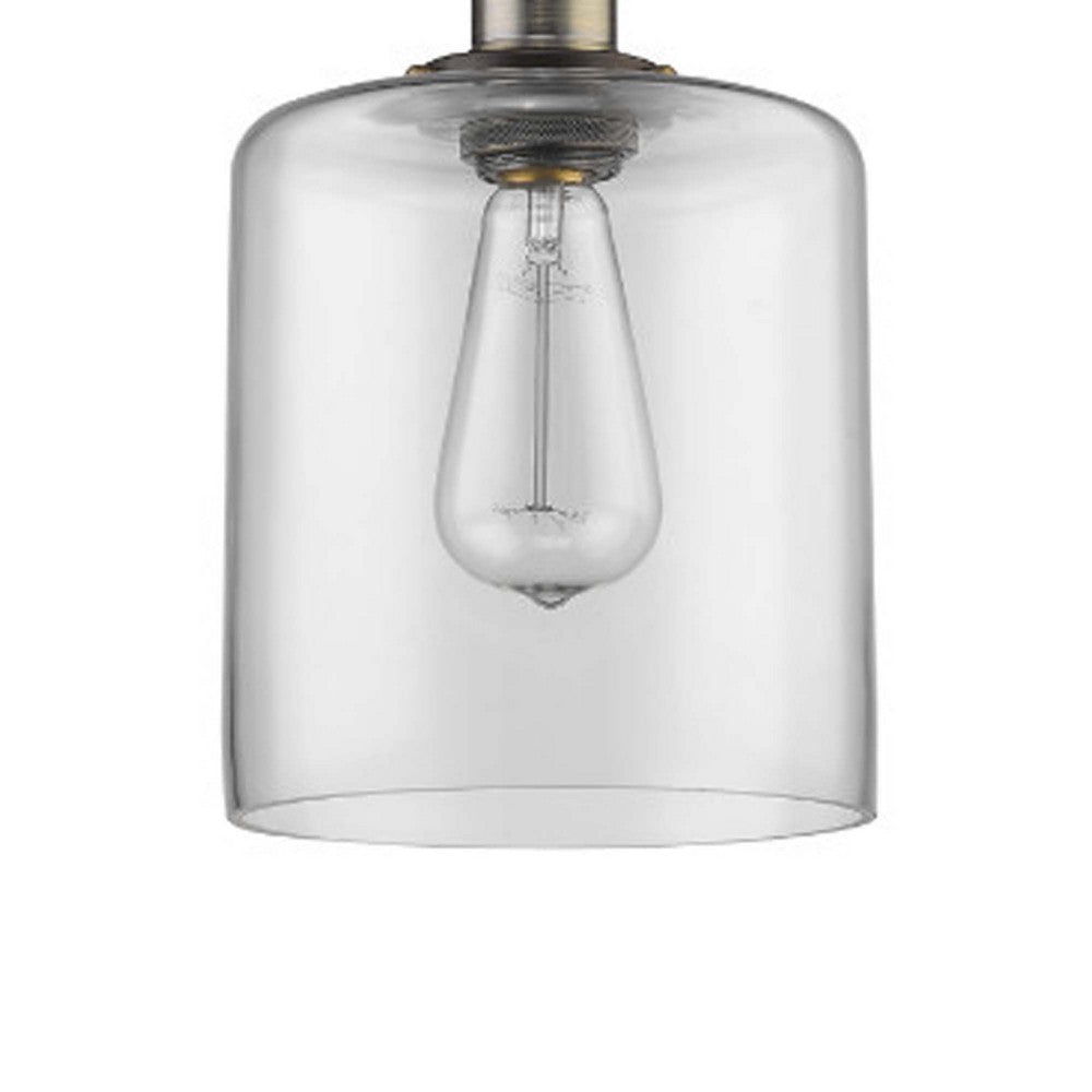 7 Inch Glass Shade Metal Pendant Light with Edison Bulb Bronze CHL-CH58013CL07-DP1