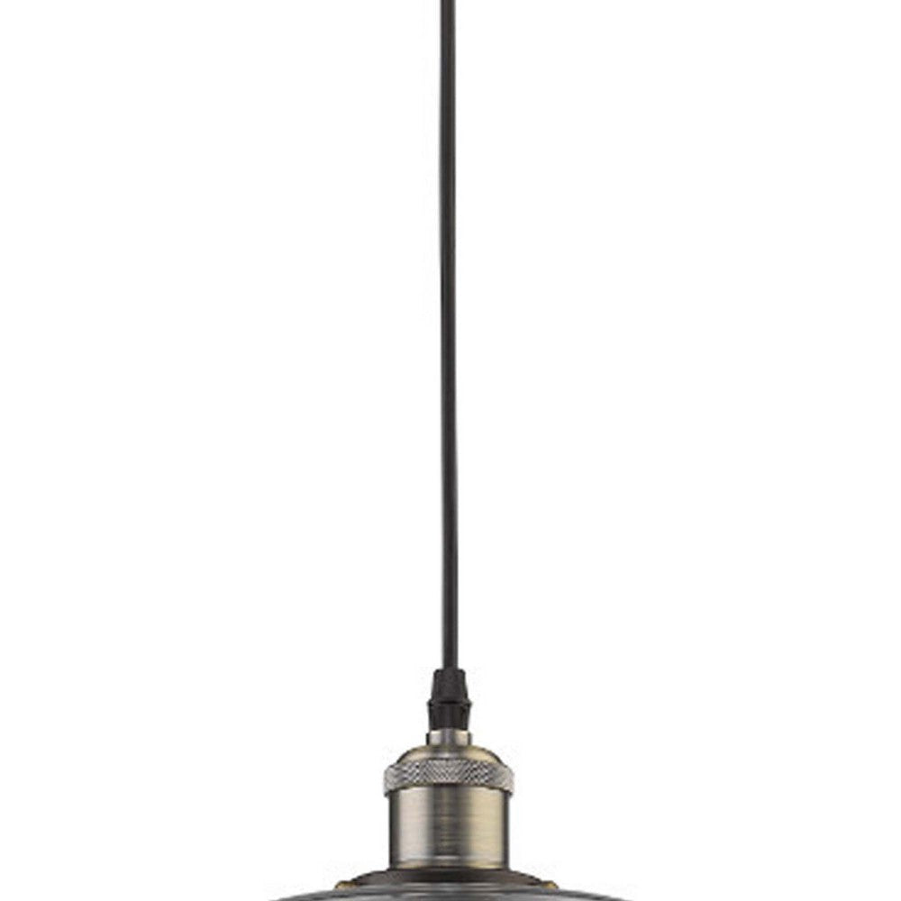 7 Inch Glass Shade Metal Pendant Light with Edison Bulb Bronze CHL-CH58013CL07-DP1