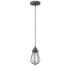 60 Watt Bulb Cage Metal Frame Pendant Light, Bronze