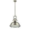IRONCLAD Industrial-style 1 Light Antique Brass Ceiling Mini Pendant 18" Shade