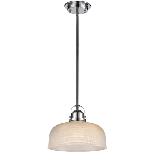 IRONCLAD Industrial-style 1 Light Chrome Finish Ceiling Mini Pendant 11" Wide