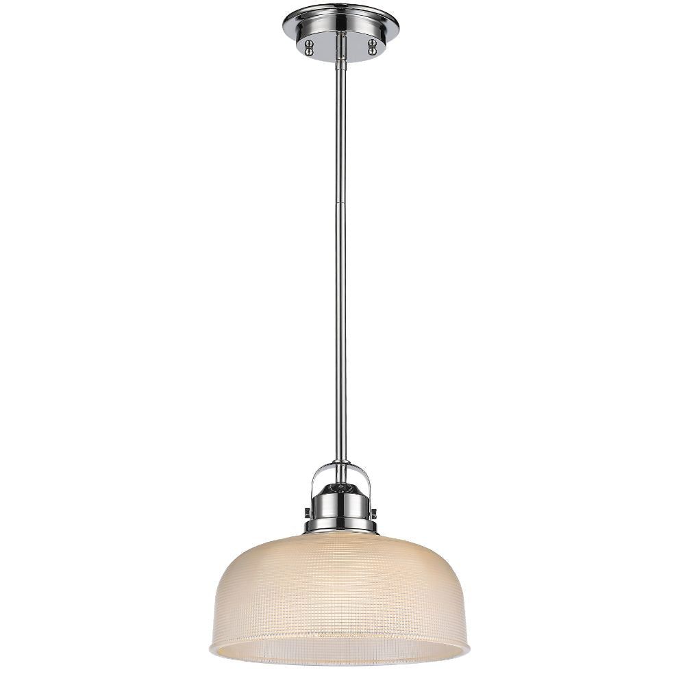IRONCLAD Industrial-style 1 Light Chrome Finish Ceiling Mini Pendant 11" Wide