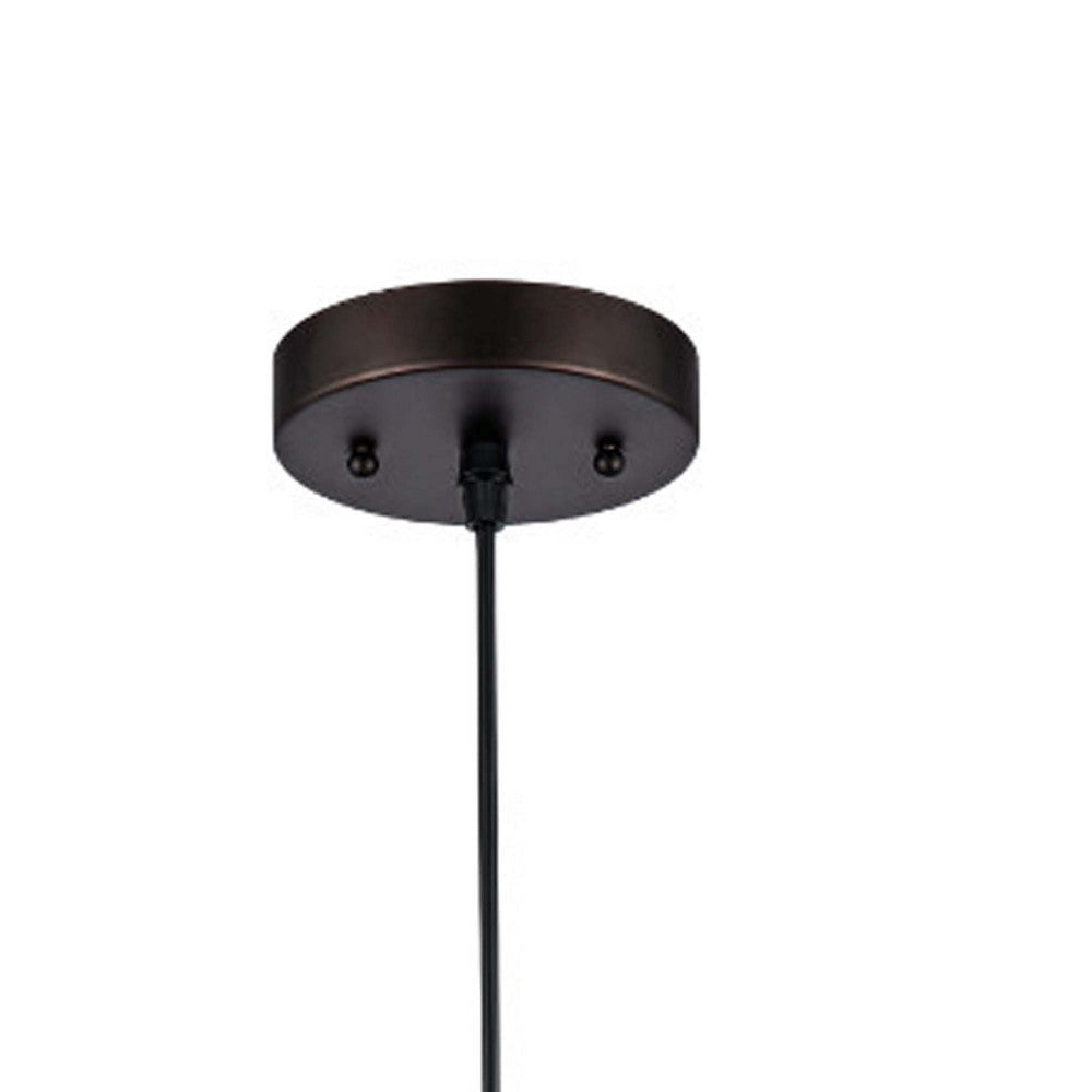 60 Watt Pendant Light with Metal Body and Glass Shade Bronze and Clear CHL-CH58040RB08-DP1