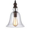 60 Watt Pendant Light with Metal Body and Glass Shade Bronze and Clear CHL-CH58040RB08-DP1