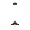 IRONCLAD Industrial-style 1 Light Rubbed Bronze Ceiling Mini Pendant 9" Shade