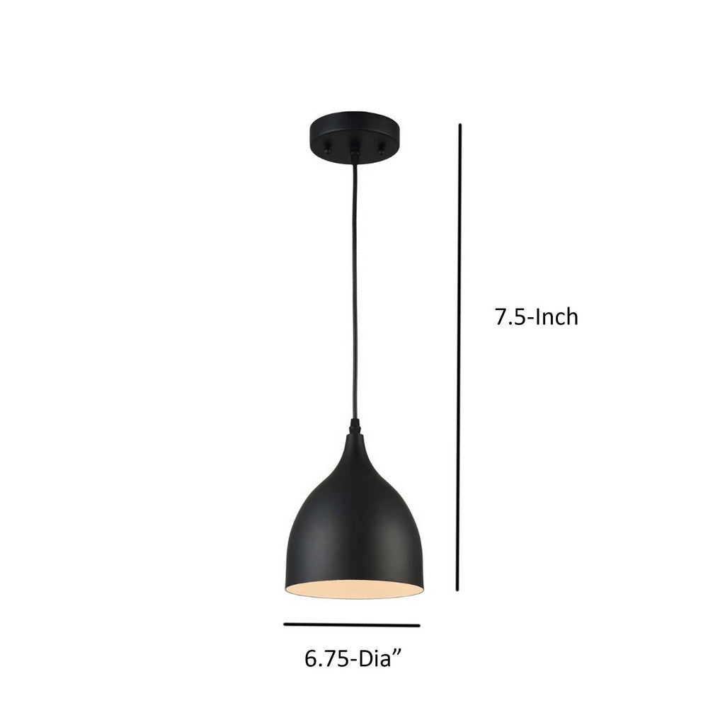 Industrial Style Metal Body Ceiling Pendant with One Light Black CHL-CH58070BK07-DP1
