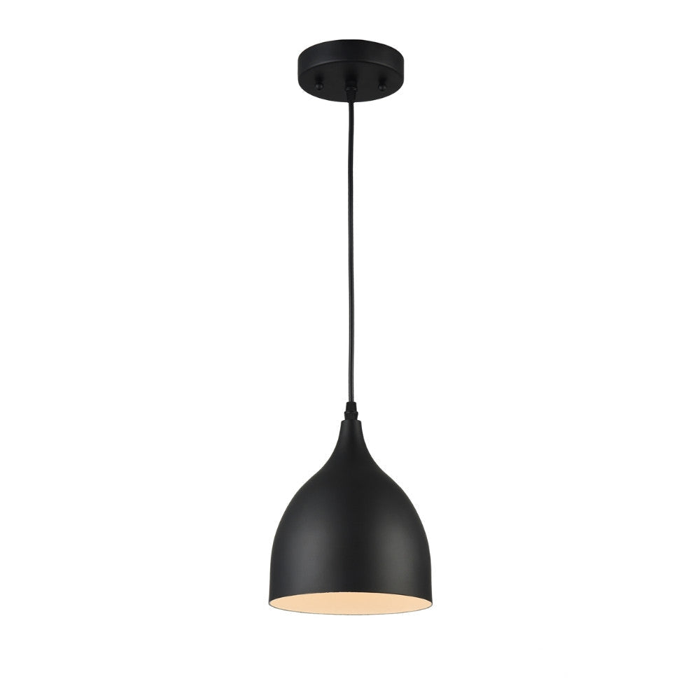 Industrial Style Metal Body Ceiling Pendant with One Light, Black