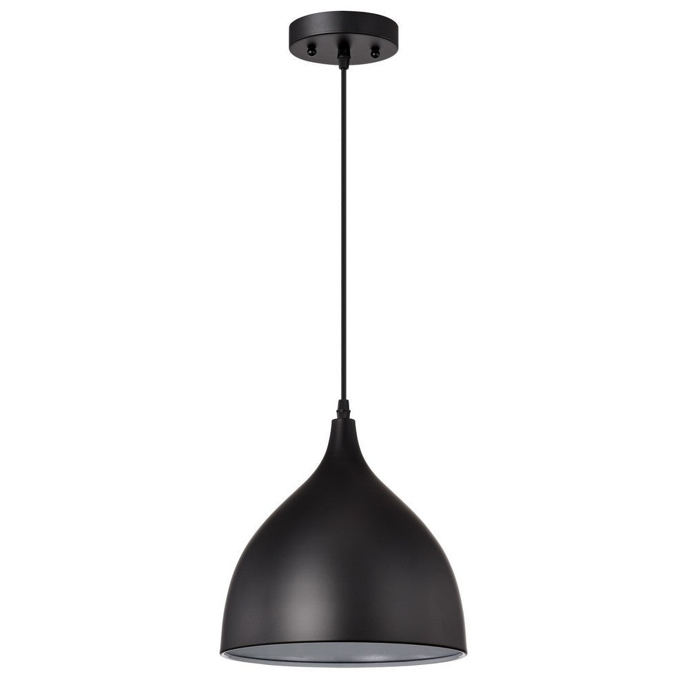 Chloe Lighting Walter Industrial 1 Light Textured Black Mini Pendant Ceiling Fixture 10’’ Wide CHL-CH58070BK10-DP1