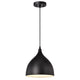 Chloe Lighting Walter Industrial 1 Light Textured Black Mini Pendant Ceiling Fixture 10" Wide