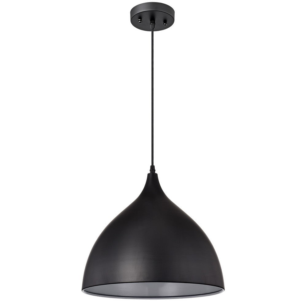 Chloe Lighting Walter Industrial 1 Light Textured Black Mini Pendant Ceiling Fixture 14’’ Wide CHL-CH58070BK14-DP1