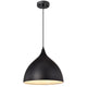 Chloe Lighting Walter Industrial 1 Light Textured Black Mini Pendant Ceiling Fixture 14" Wide