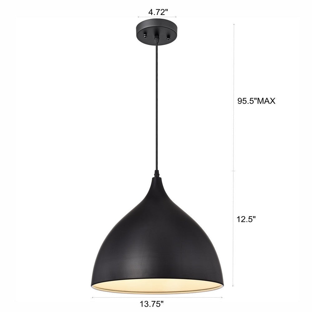 Chloe Lighting Walter Industrial 1 Light Textured Black Mini Pendant Ceiling Fixture 14’’ Wide CHL-CH58070BK14-DP1